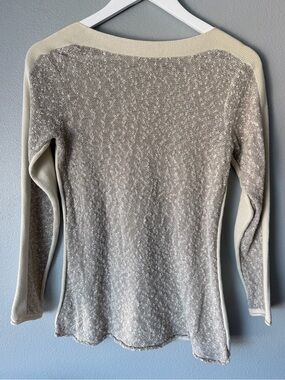 Sundance tan grey mixed knit long sleeve sweater Women’s sz S